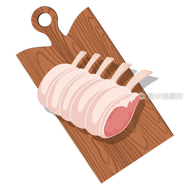 Cutting Board With a Rack Of Lamb